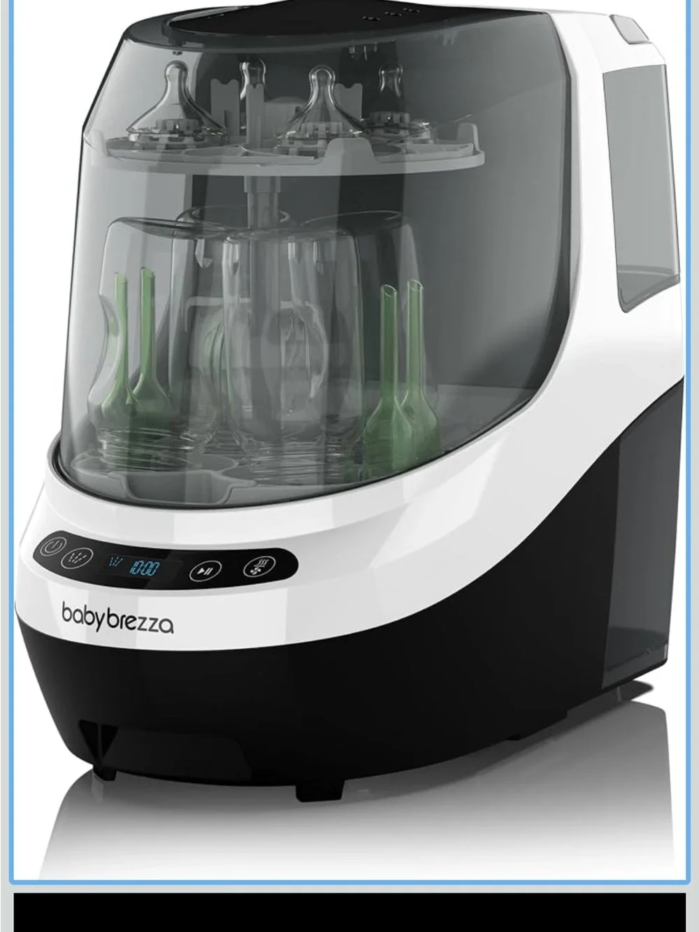 babybrezza Electric Bottle Sterilizer & Dryer in White and Black